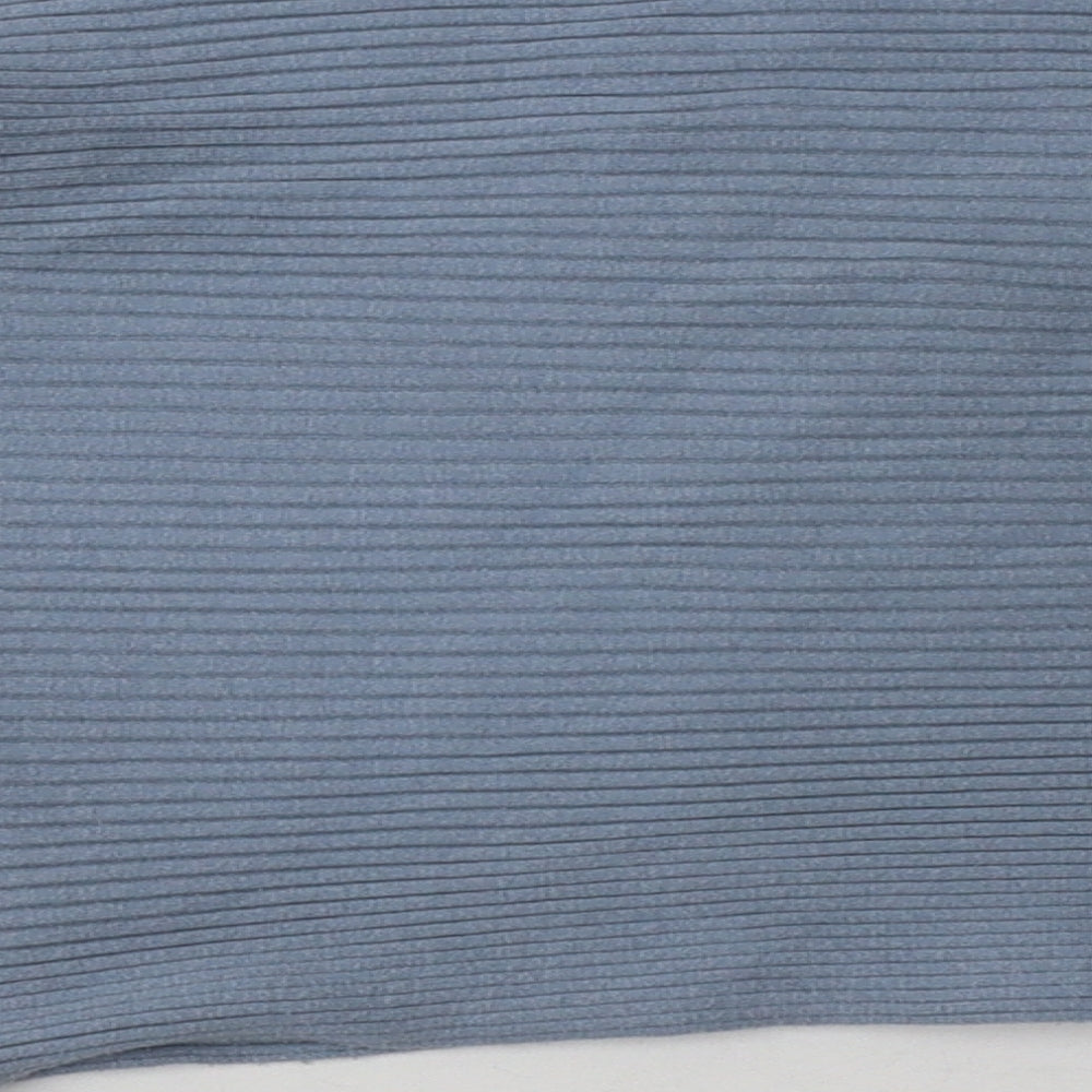 New Look Womens Blue  Viscose Pullover Sweatshirt Size L  Pullover - Cropped