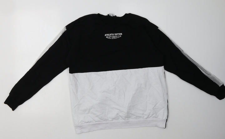 Select Womens Black Plaid Cotton Pullover Sweatshirt Size M  Pullover - athletic edition
