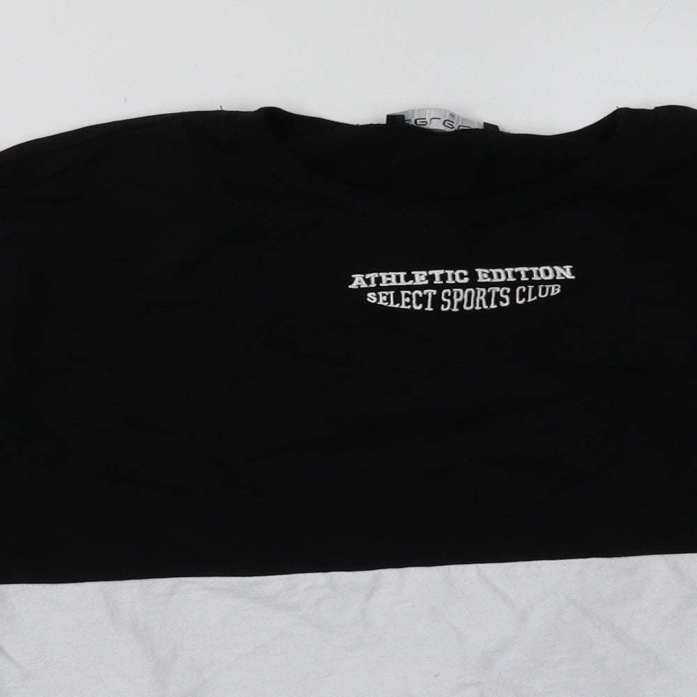 Select Womens Black Plaid Cotton Pullover Sweatshirt Size M  Pullover - athletic edition