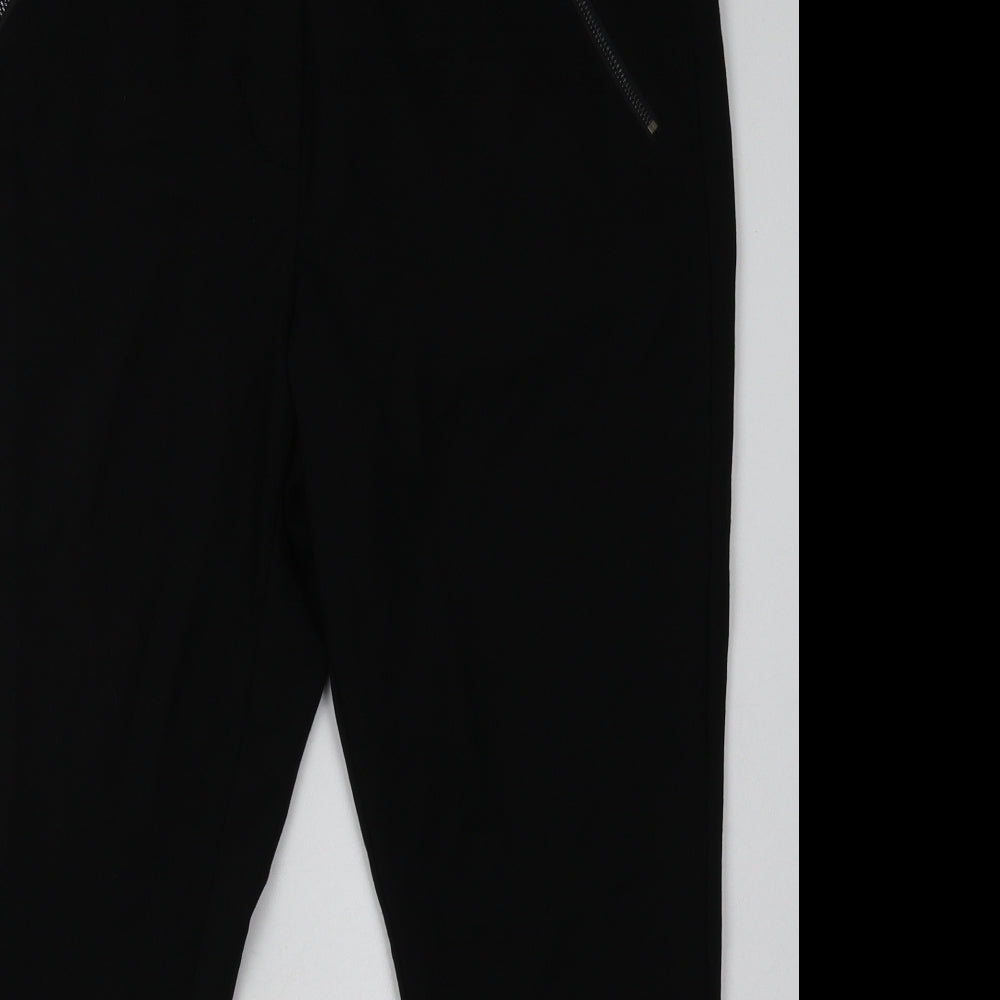 George Womens Black  Viscose Capri Trousers Size 16 L27 in Regular Button