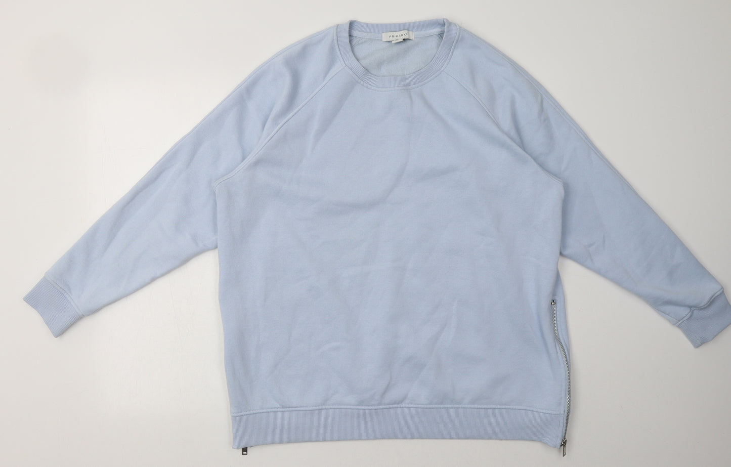 Primark Womens Blue  Cotton Pullover Sweatshirt Size M  Pullover - side zips