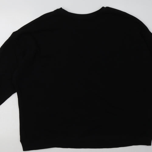 New Look Womens Black  Cotton Pullover Sweatshirt Size L  Pullover - let love grow