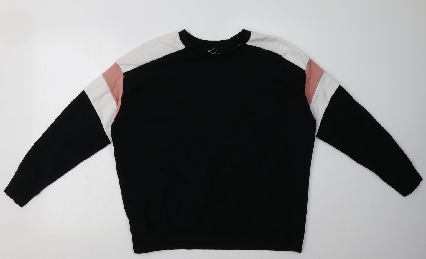 New London Womens Black Striped Cotton Pullover Sweatshirt Size S  Pullover