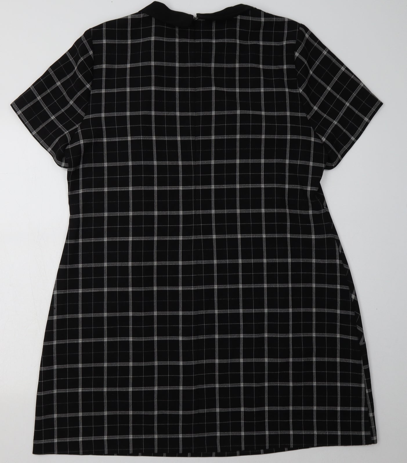 George Womens Beige Check Polyester A-Line  Size L  Collared Zip