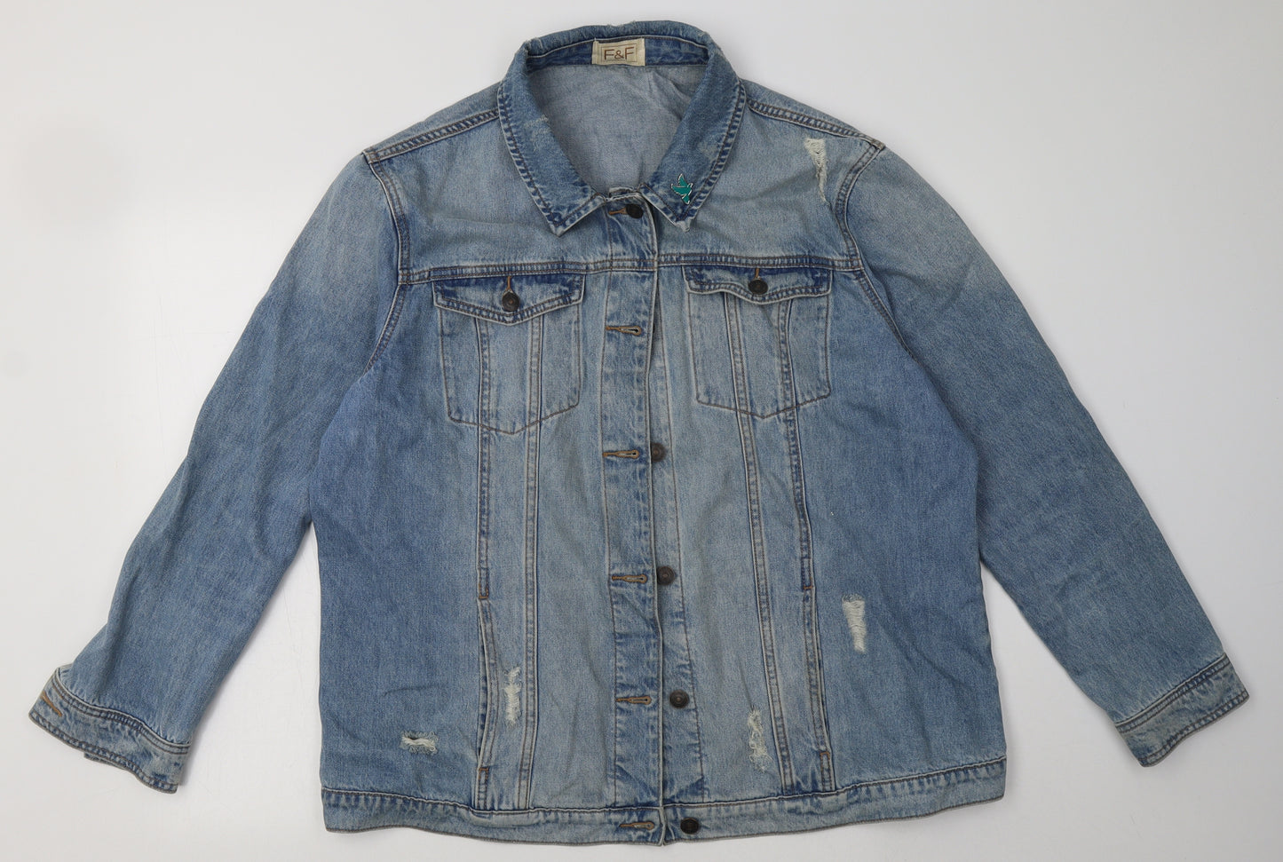 F&F Womens Blue   Jacket  Size 18  Button