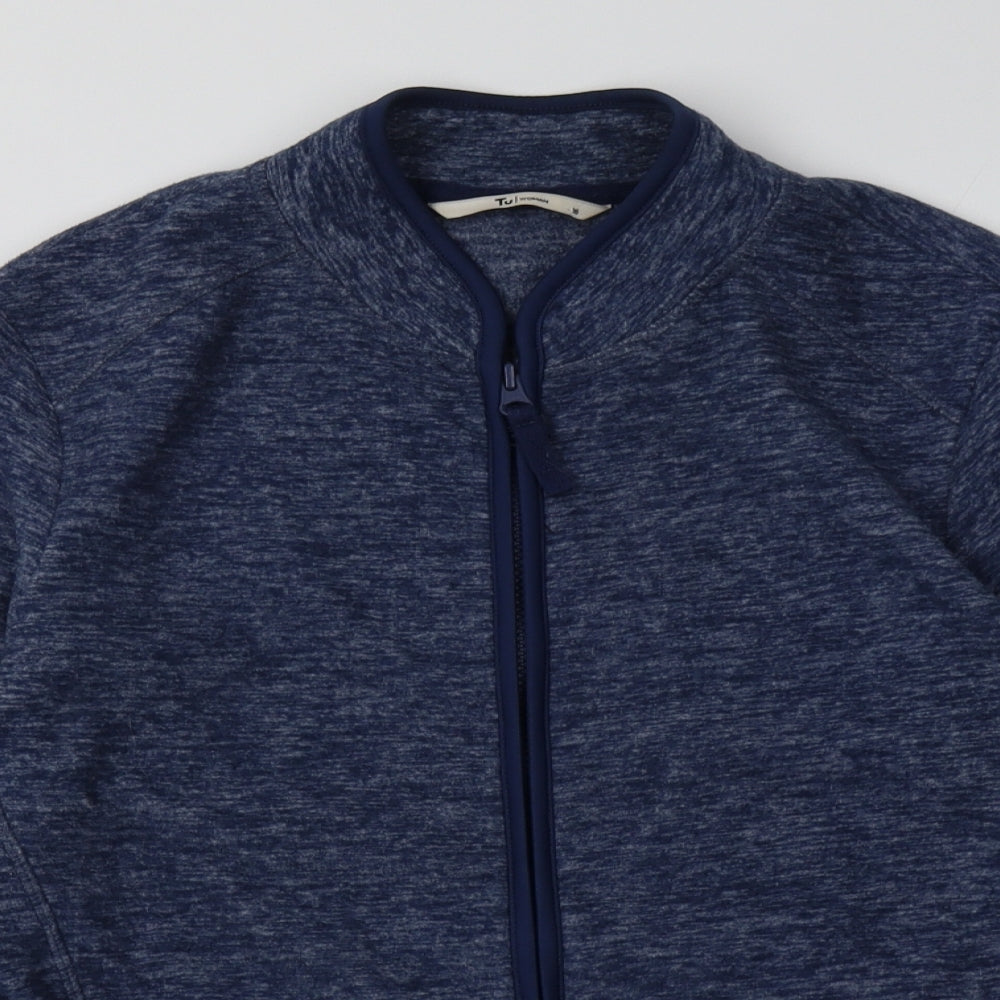 Marks and Spencer Womens Blue  Polyester Full Zip Sweatshirt Size 16  Zip