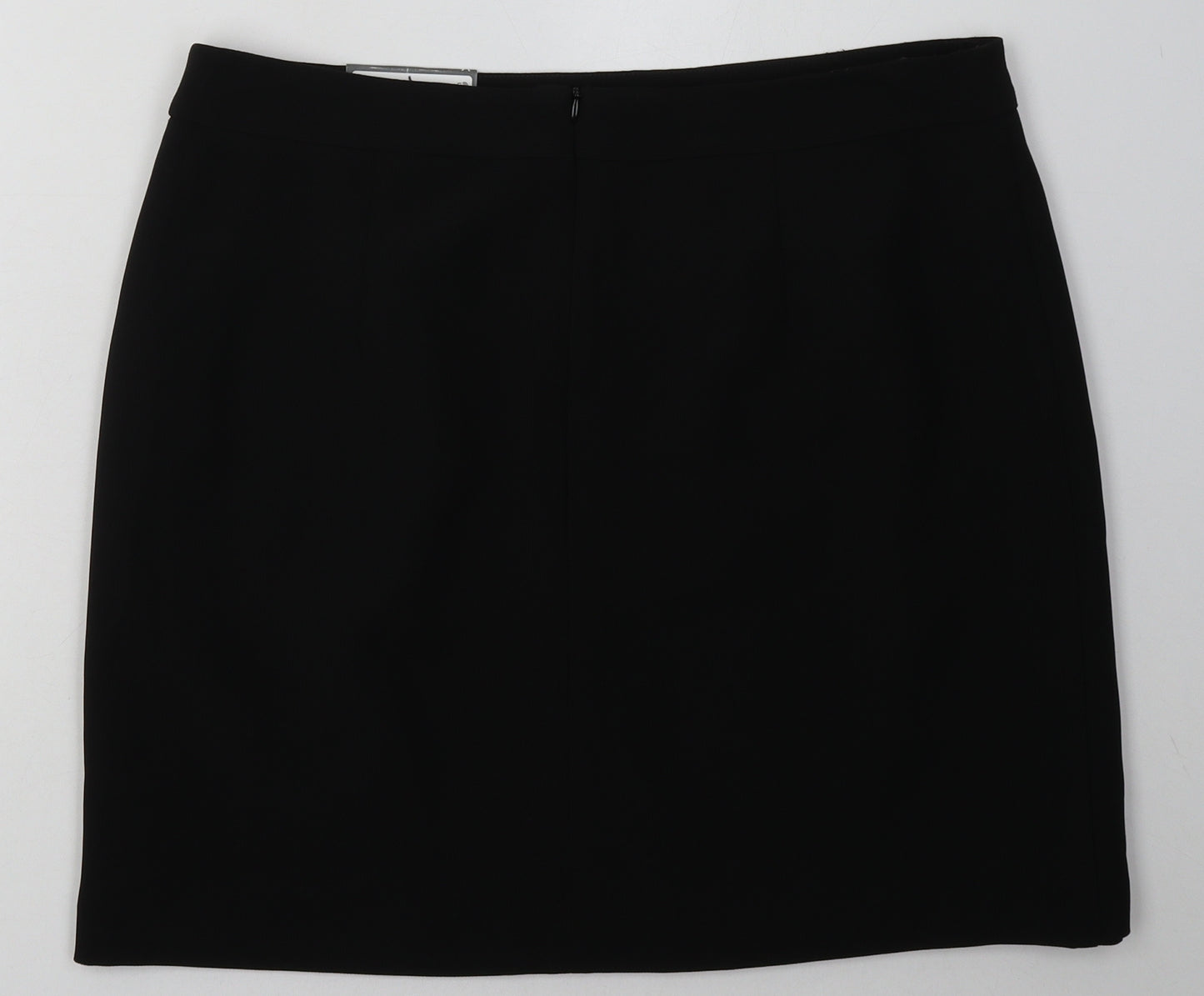 Matalan Womens Black  Polyester A-Line Skirt Size 16   Zip