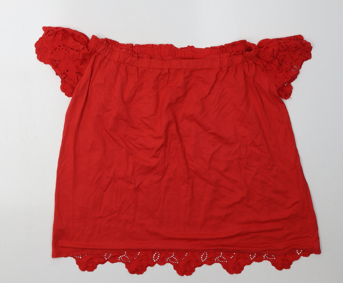 George Womens Orange  Viscose Basic Blouse Size 18 Off the Shoulder - Lace Detail