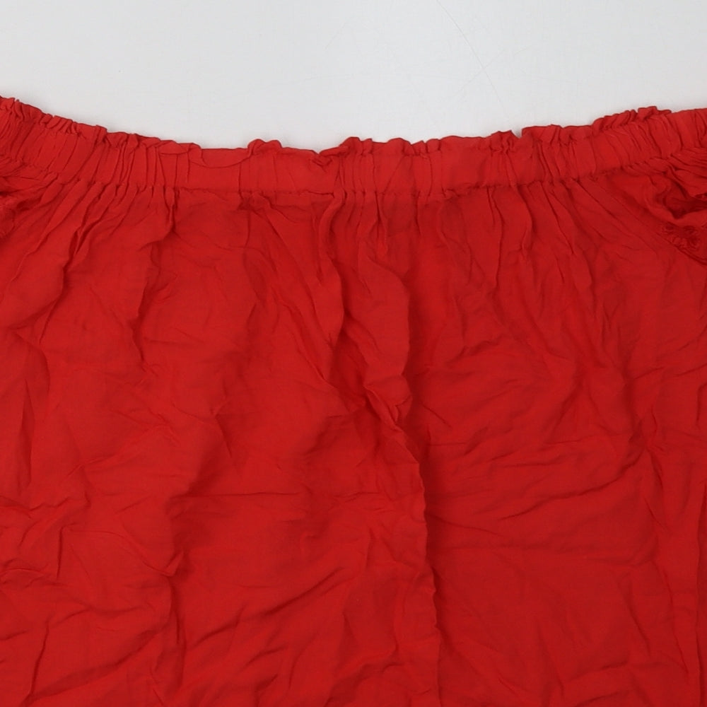 George Womens Orange  Viscose Basic Blouse Size 18 Off the Shoulder - Lace Detail