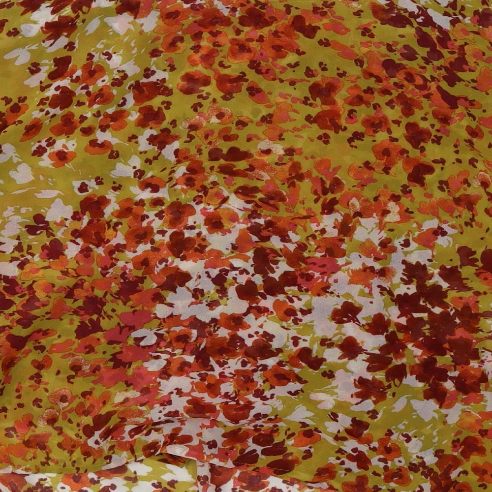 Matalan Womens Orange Floral Polyester Basic Tank Size 16 Scoop Neck