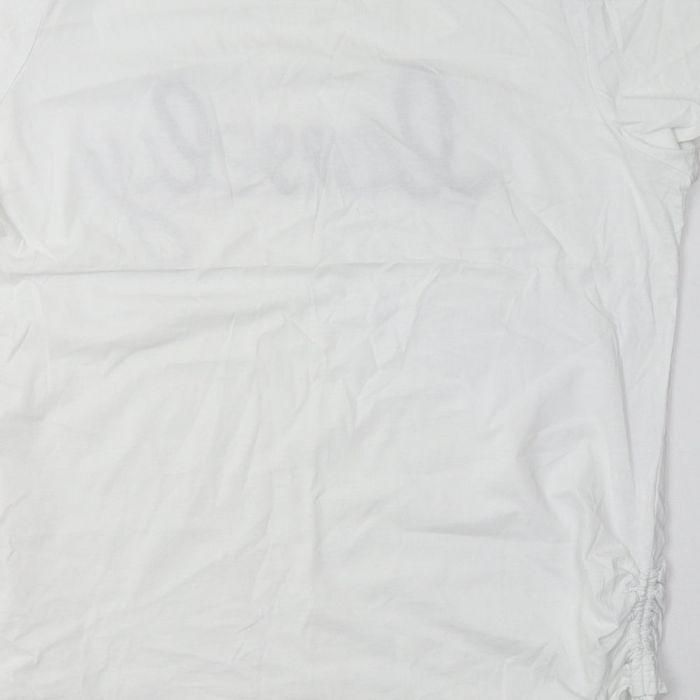 Matalan Womens White  Cotton Basic T-Shirt Size 18 Crew Neck - lovely