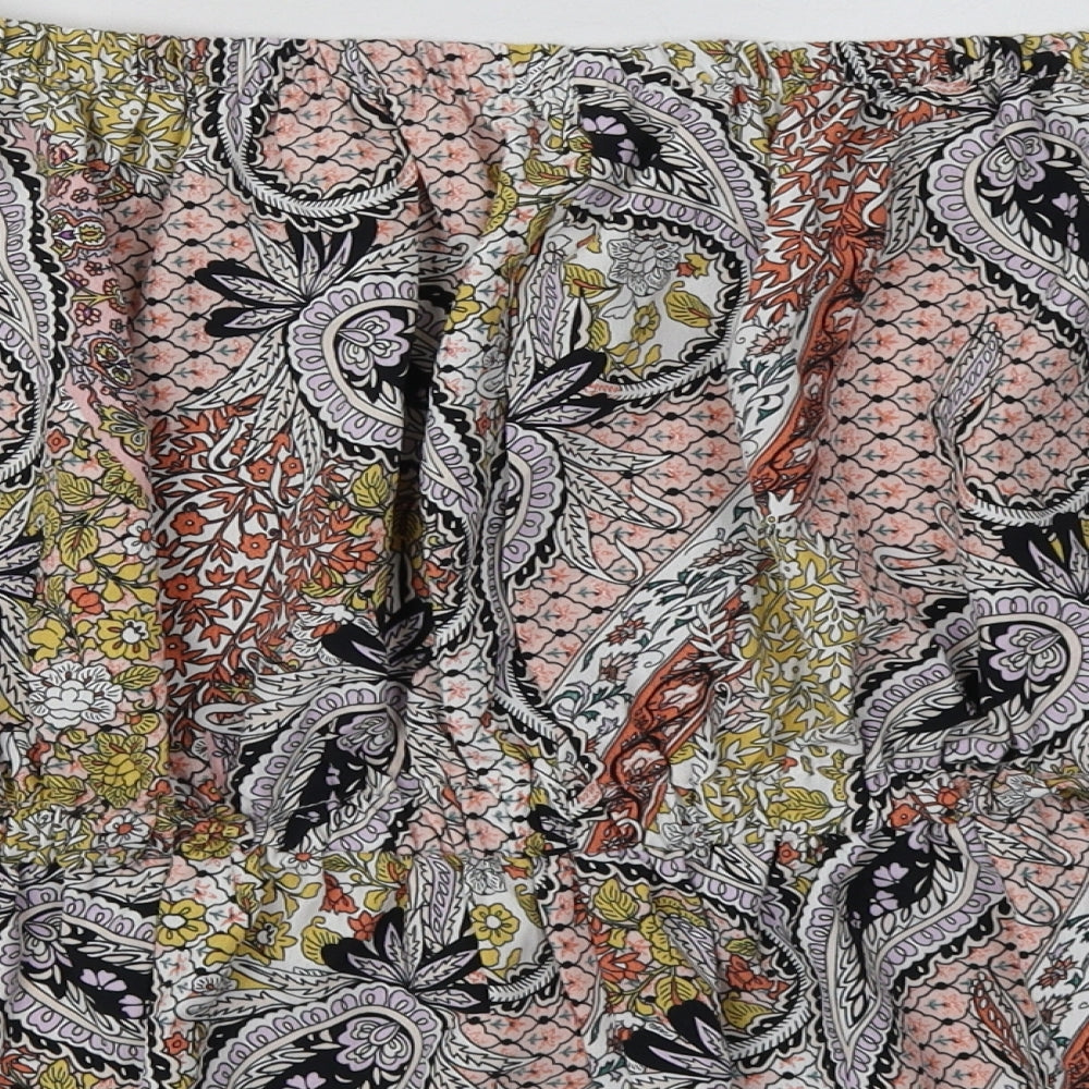 Primark Womens Multicoloured Geometric Polyester Basic Blouse Size 16 Off the Shoulder