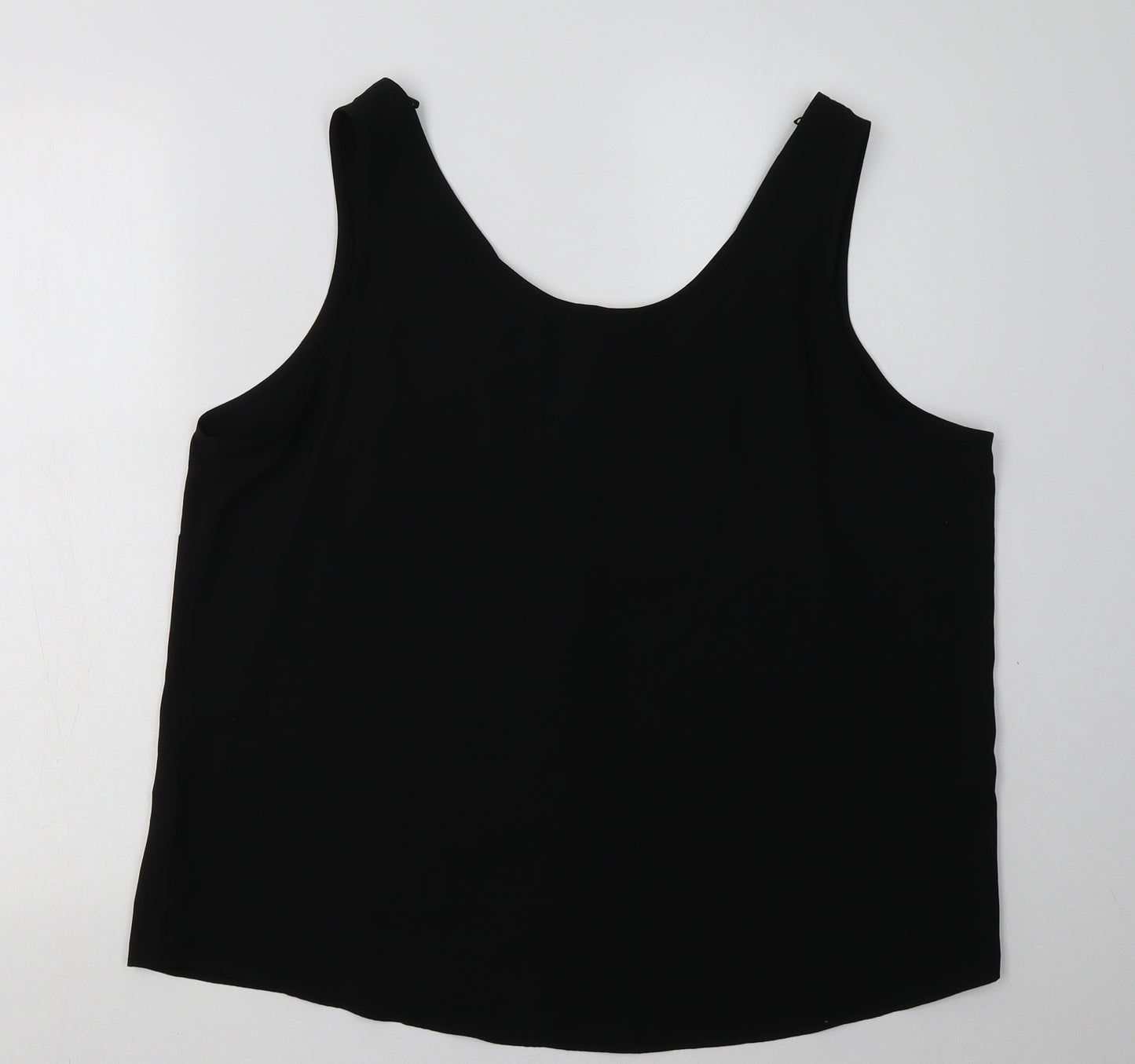 sainsburys Womens Black  Polyester Basic Tank Size 18 Scoop Neck