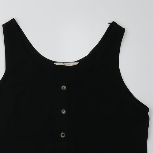 sainsburys Womens Black  Polyester Basic Tank Size 18 Scoop Neck
