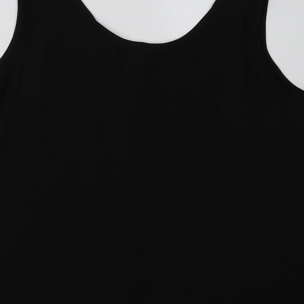sainsburys Womens Black  Polyester Basic Tank Size 18 Scoop Neck