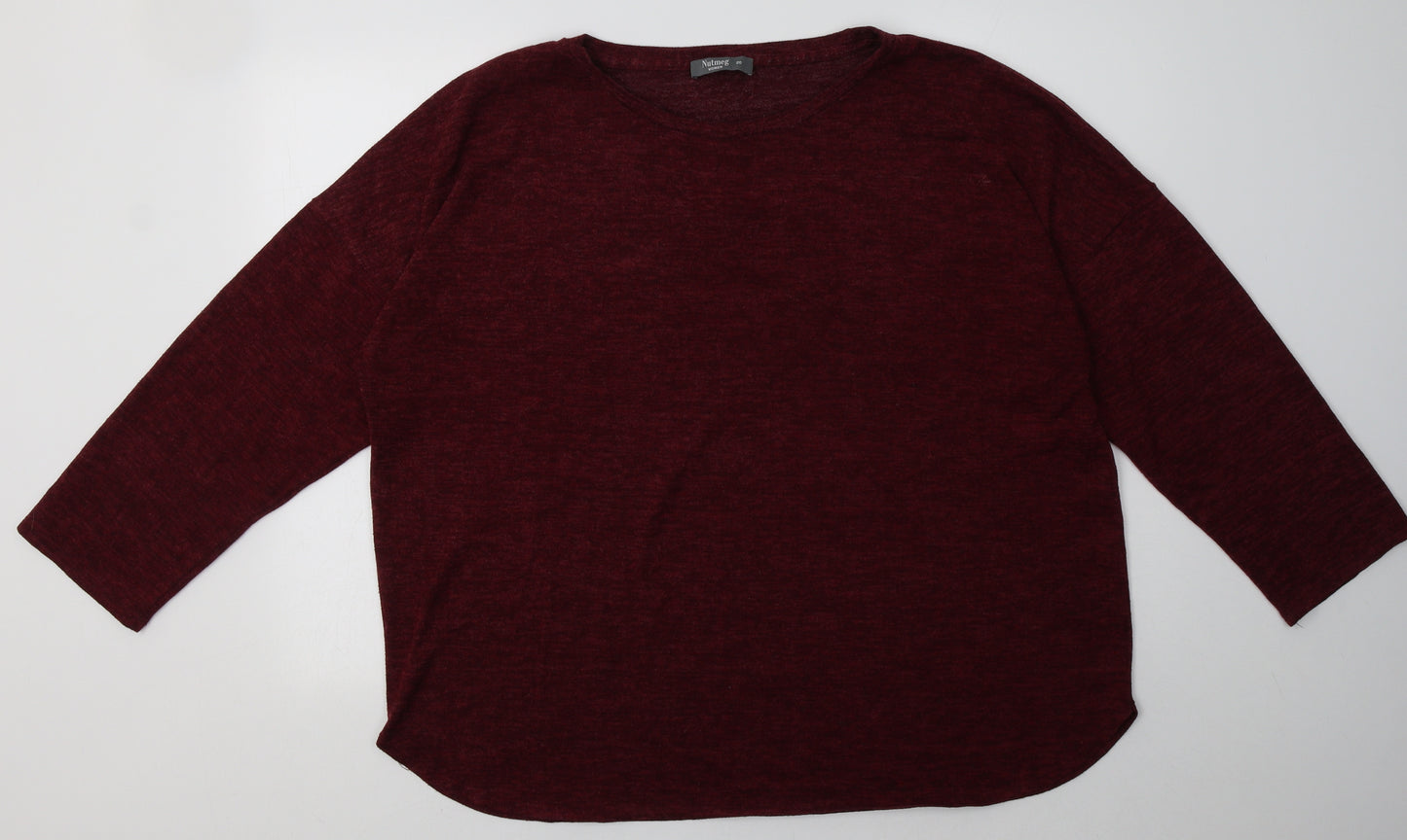 Nutmeg Womens Red  Polyester Pullover Sweatshirt Size 20  Pullover
