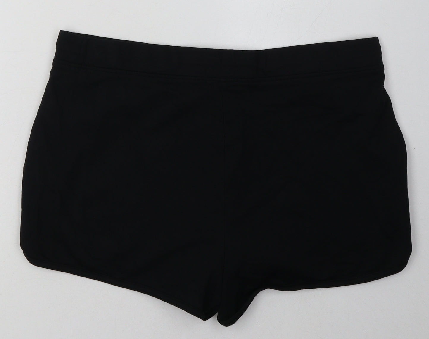 Matalan Womens Black  Cotton Sweat Shorts Size 16  Regular Tie