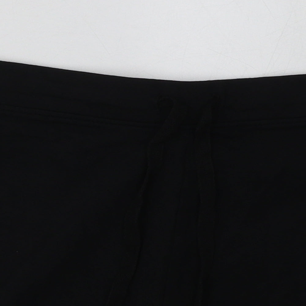 Matalan Womens Black  Cotton Sweat Shorts Size 16  Regular Tie