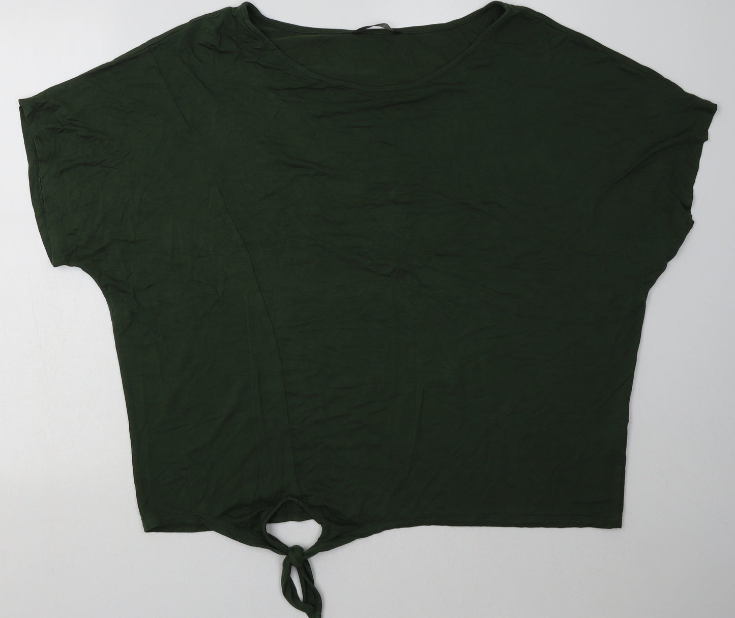 George Womens Green  Viscose Basic T-Shirt Size 18 Scoop Neck