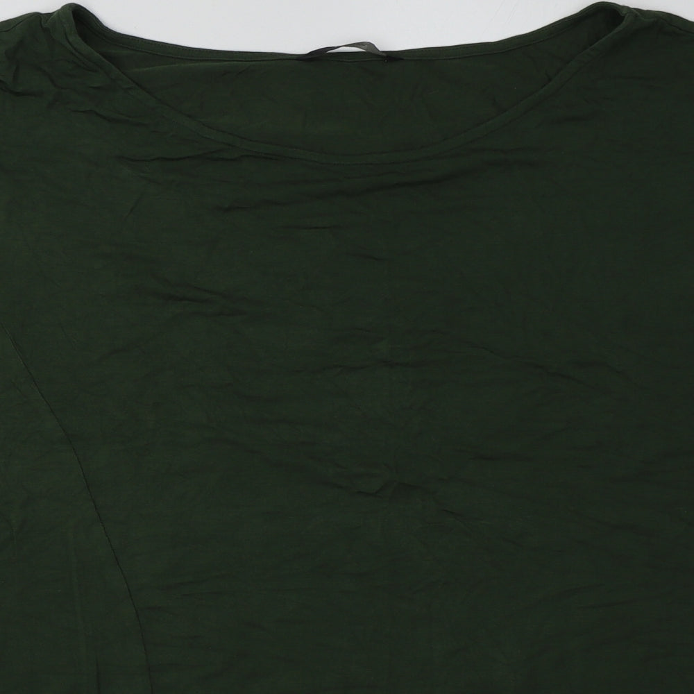 George Womens Green  Viscose Basic T-Shirt Size 18 Scoop Neck