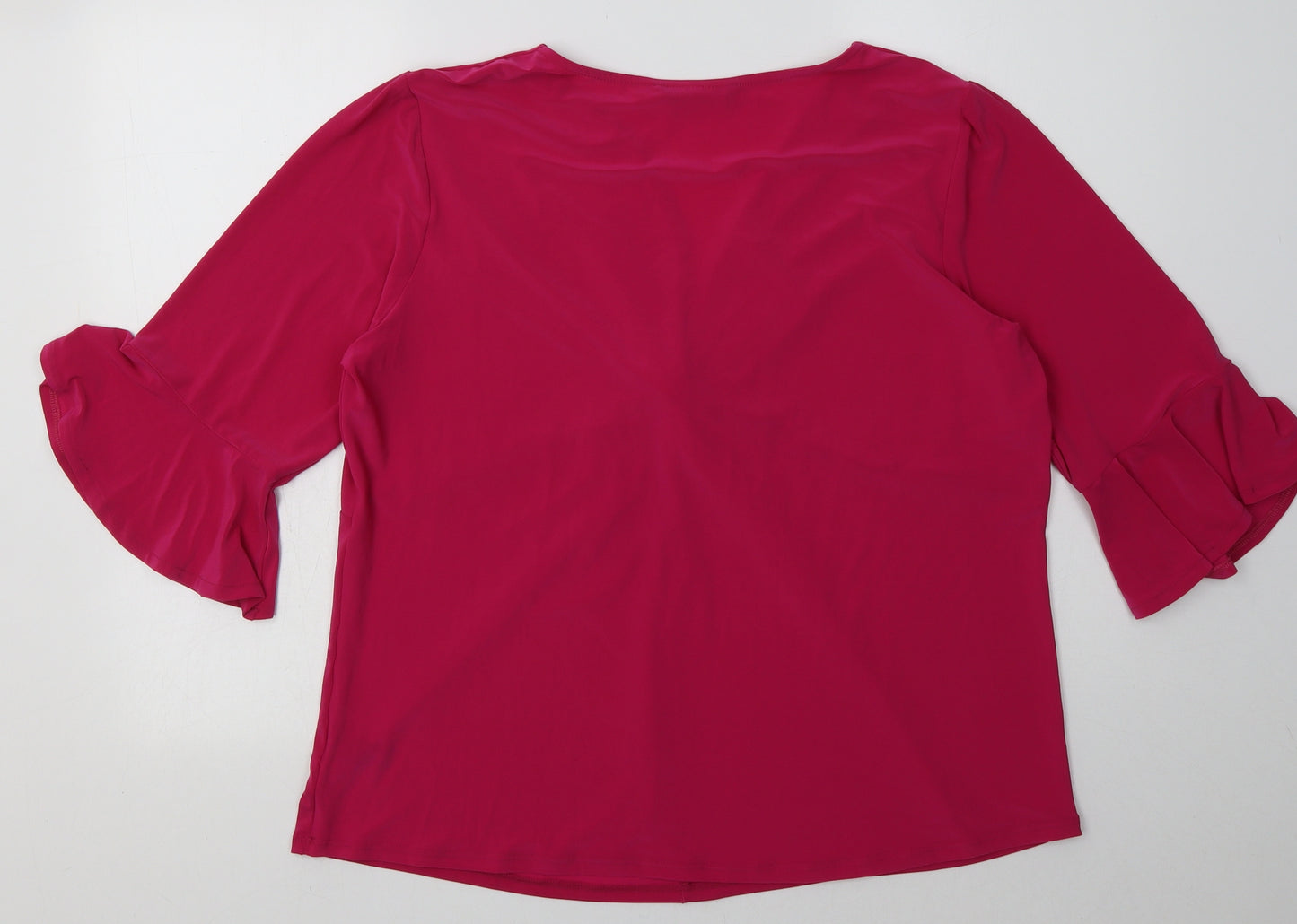 George Womens Pink  Polyester Basic Blouse Size 20 V-Neck
