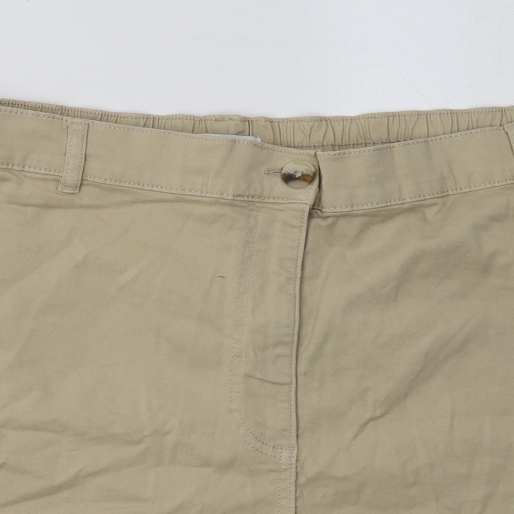 Matalan Womens Beige  Cotton Chino Shorts Size 20 L8 in Regular Button