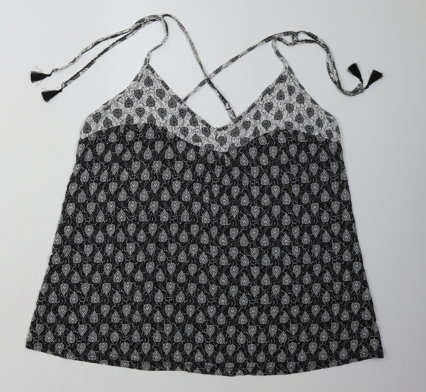 George Womens Black Geometric Viscose  Pyjama Set Size 16