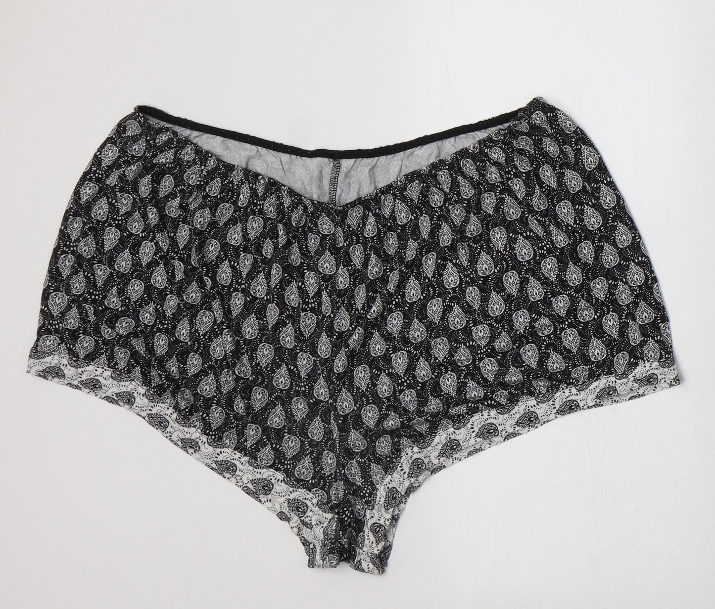 George Womens Black Geometric Viscose  Pyjama Set Size 16