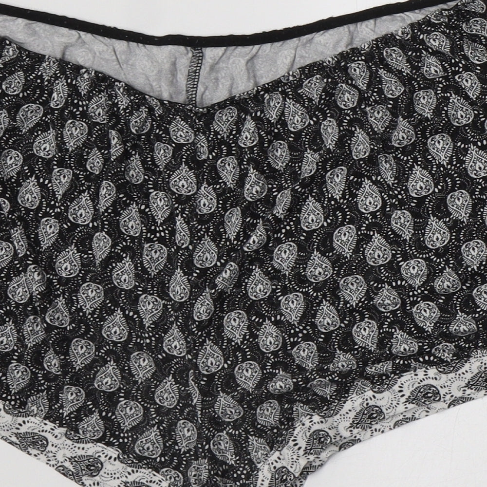 George Womens Black Geometric Viscose  Pyjama Set Size 16