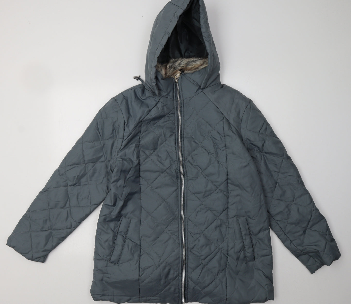 Anne de Lancay Womens Blue   Puffer Jacket Jacket Size M  Zip
