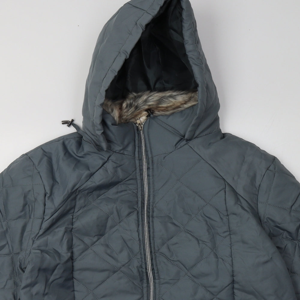 Anne de Lancay Womens Blue   Puffer Jacket Jacket Size M  Zip