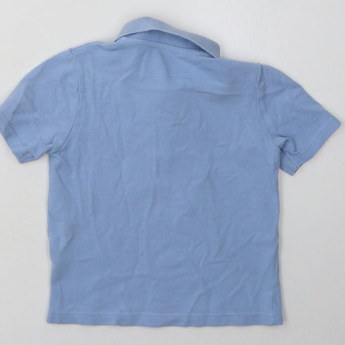 Matalan Boys Blue  Cotton Pullover Button-Up Size 5 Years Collared Button - School Wear