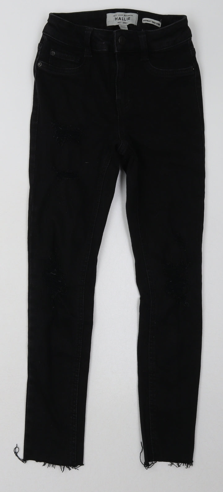 New Look Girls Black Cotton Skinny Jeans Size 11 Years Regular Button
