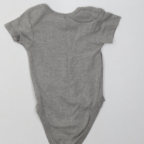 Pure Baby Baby Grey  Cotton Babygrow One-Piece Size 12-18 Months  Buckle