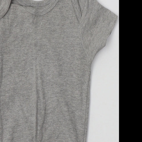 Pure Baby Baby Grey  Cotton Babygrow One-Piece Size 12-18 Months  Buckle