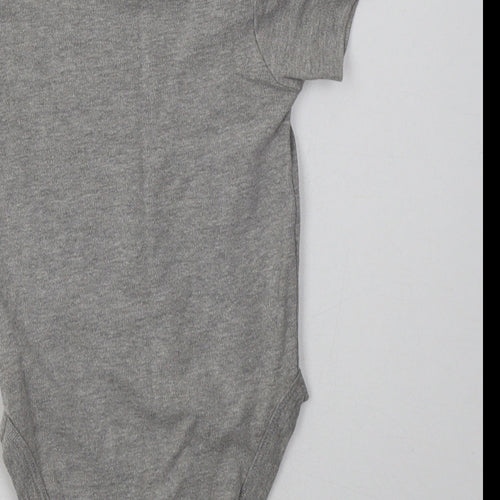Pure Baby Baby Grey  Cotton Babygrow One-Piece Size 12-18 Months  Buckle