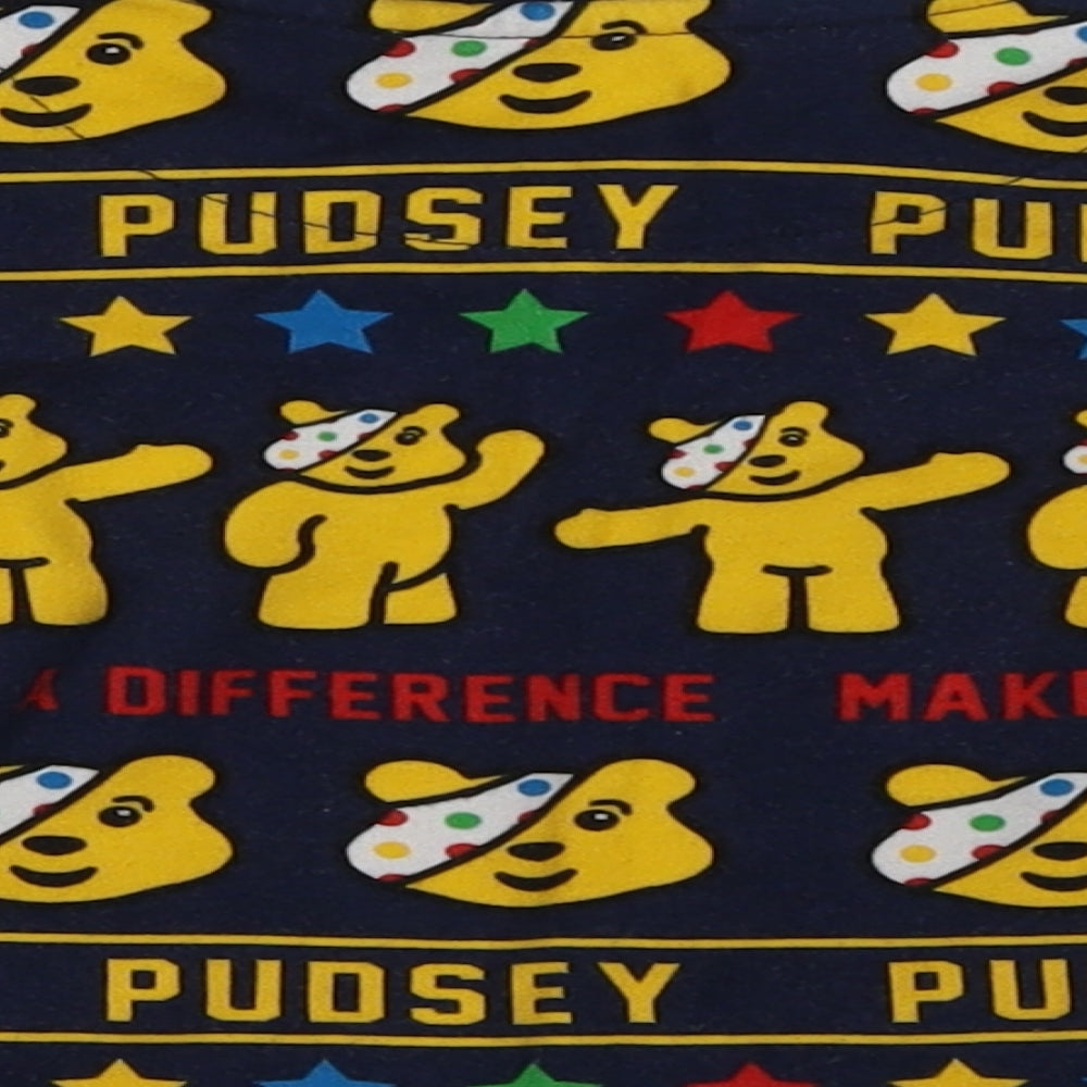 George Boys Blue Geometric Cotton Basic Casual Size 2 Years Crew Neck Pullover - Pudsey