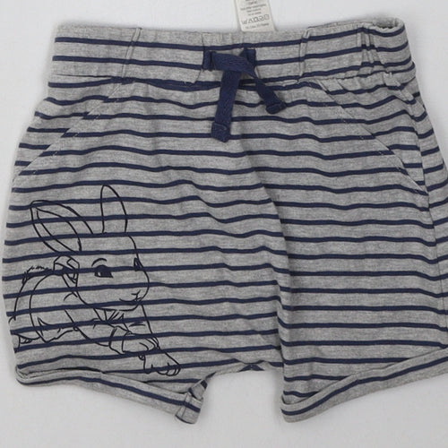 George Baby Grey Striped Cotton Cami Sleep Shorts Size 12-18 Months  Tie