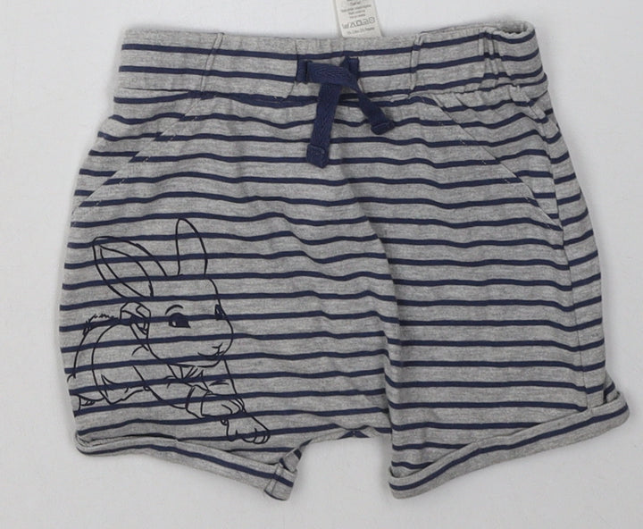 George Baby Grey Striped Cotton Cami Sleep Shorts Size 12-18 Months Tie