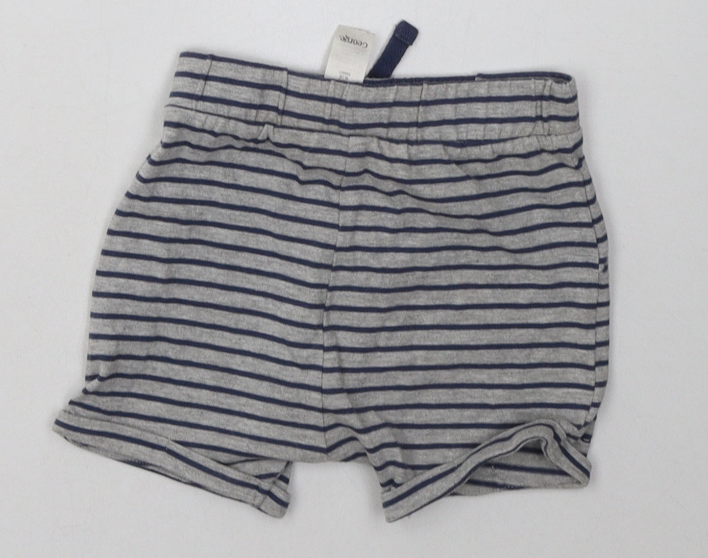 George Baby Grey Striped Cotton Cami Sleep Shorts Size 12-18 Months  Tie