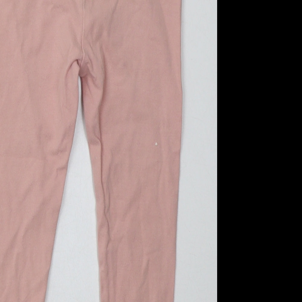 NEXT Girls Pink  Cotton Sweatpants Trousers Size 5-6 Years  Regular