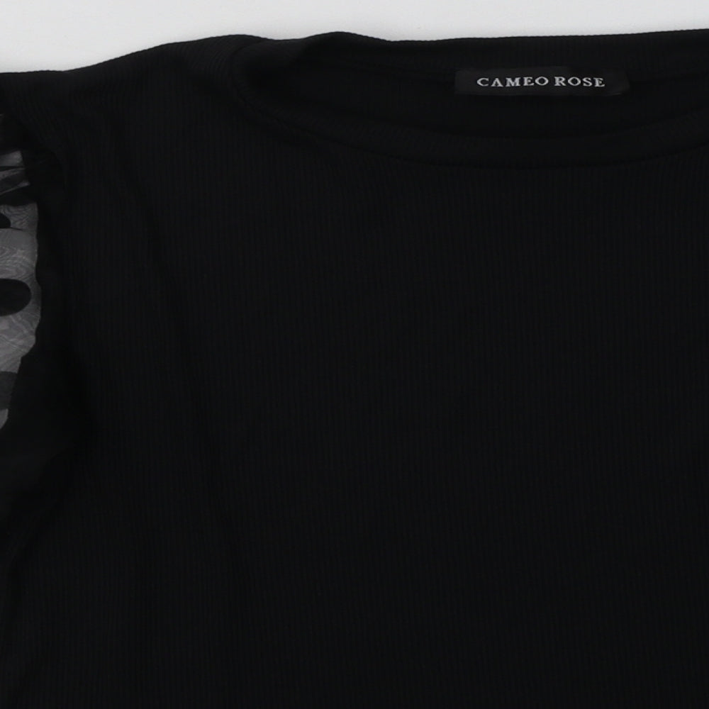 Cameo Rose Womens Black Polka Dot Polyester Basic Blouse Size 16 Crew Neck