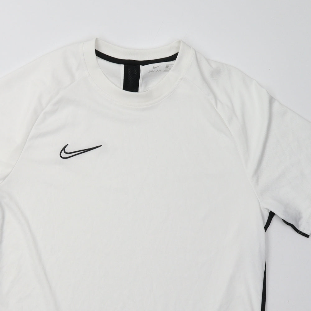 Nike Mens White  Polyester Basic T-Shirt Size L Crew Neck Pullover