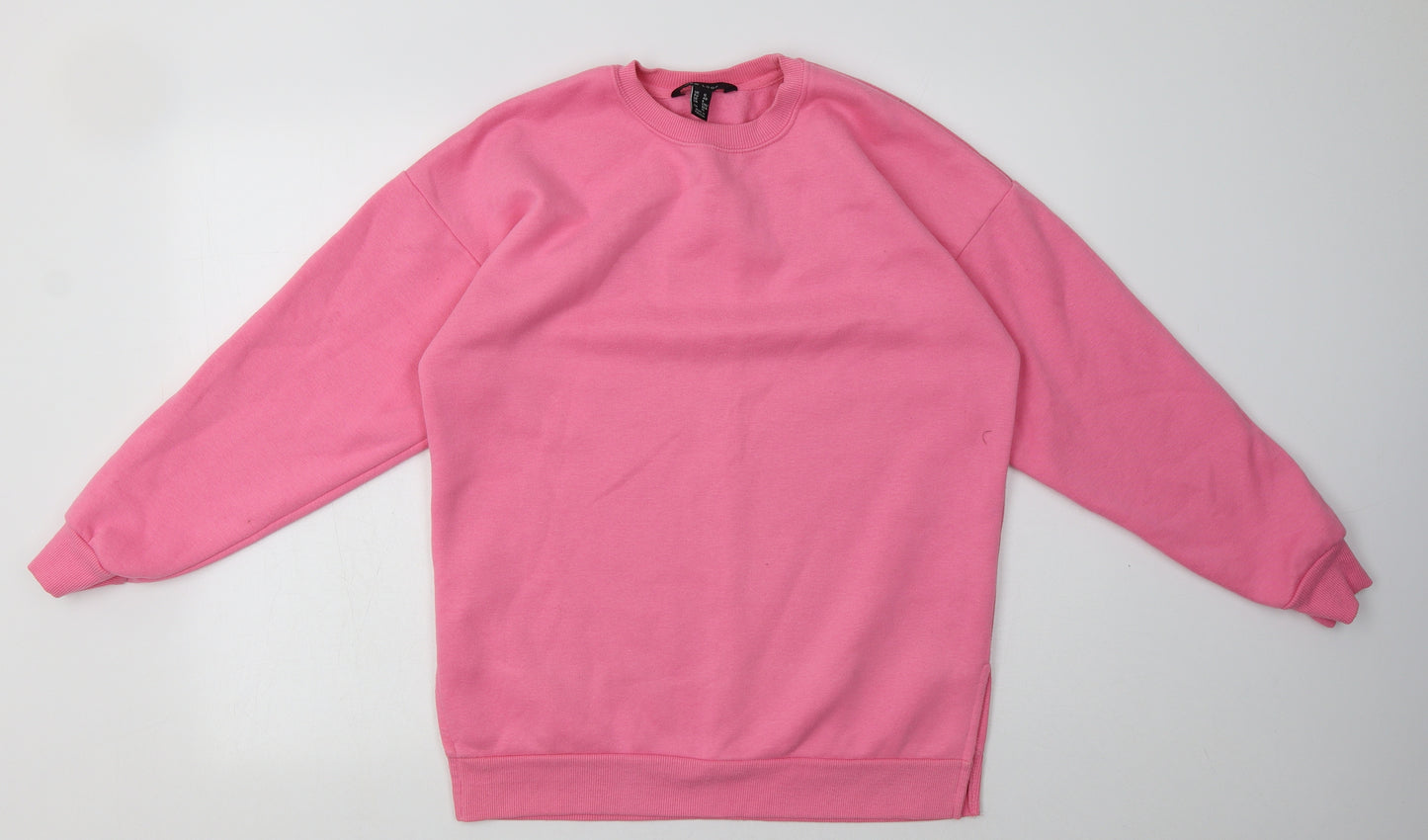 New Look Womens Pink  Cotton Pullover Sweatshirt Size 12  Pullover