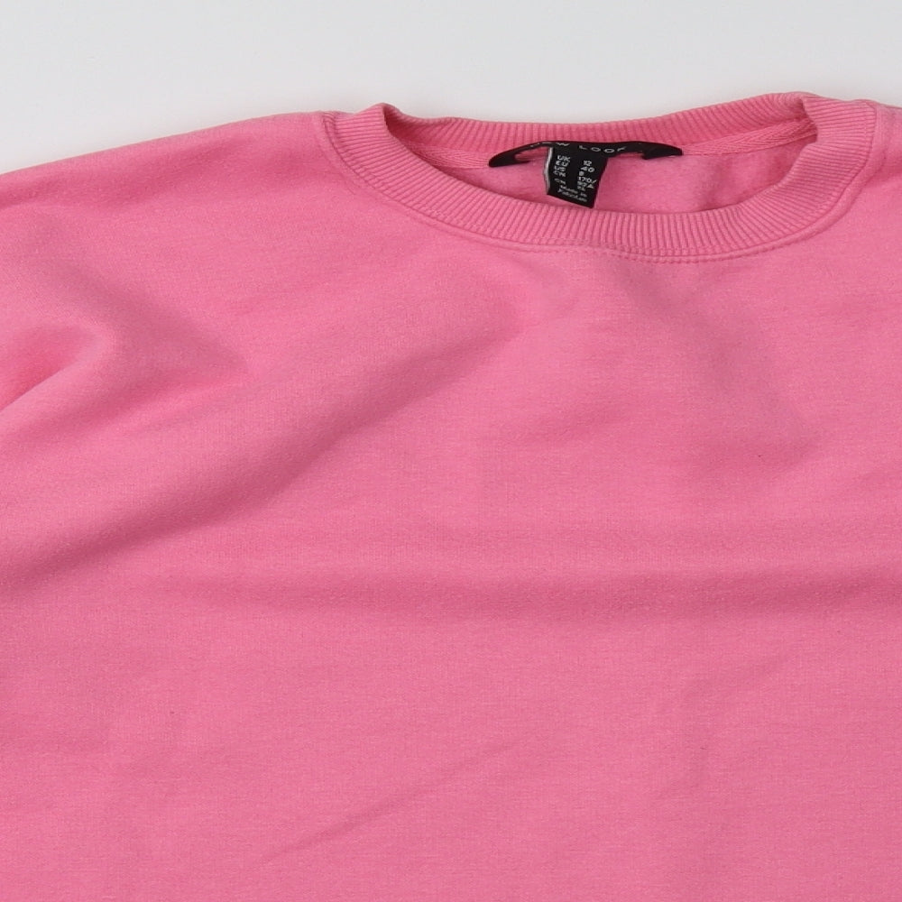 New Look Womens Pink  Cotton Pullover Sweatshirt Size 12  Pullover