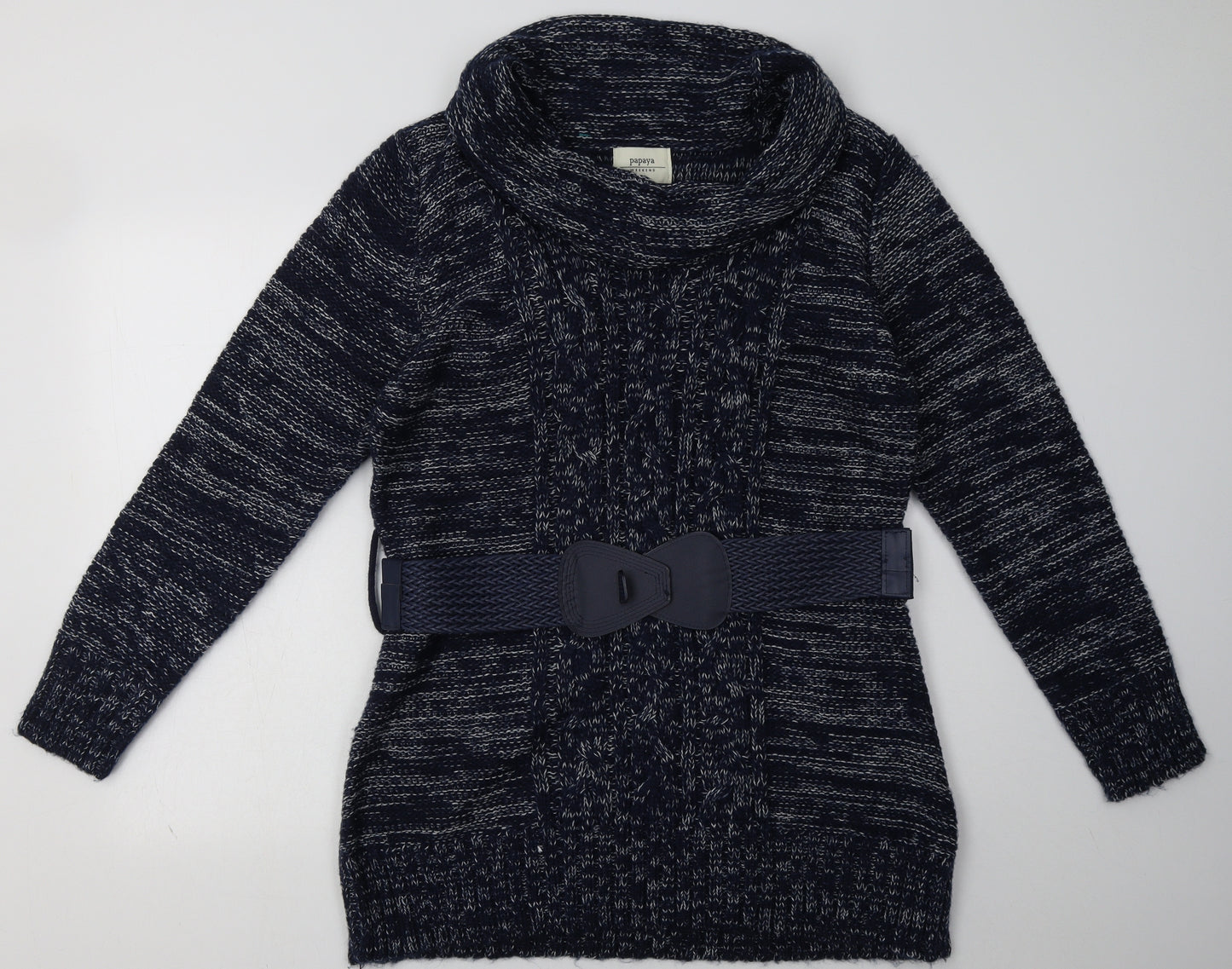 Matalan Womens Blue  Acrylic Jumper Dress  Size 20  Roll Neck Pullover