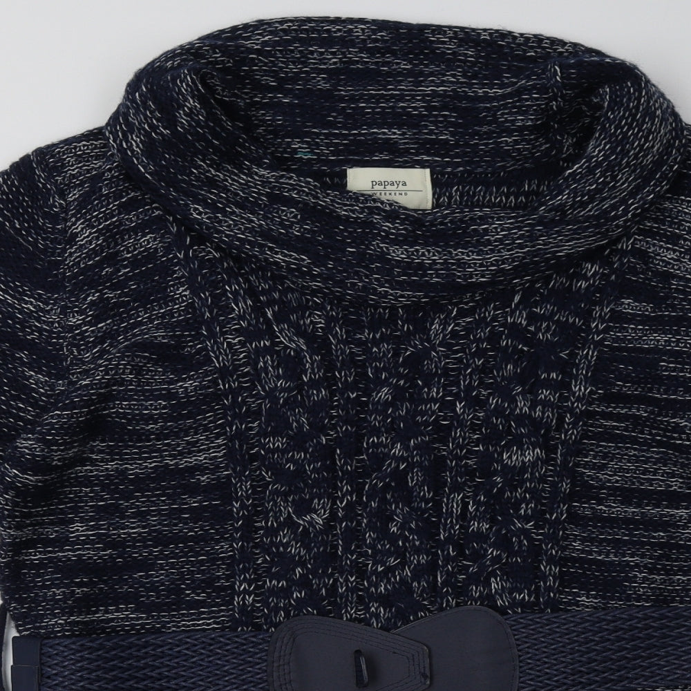 Matalan Womens Blue  Acrylic Jumper Dress  Size 20  Roll Neck Pullover