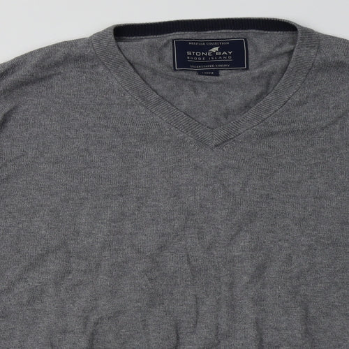 Stone Bay Mens Grey  Cotton Pullover Sweatshirt Size L