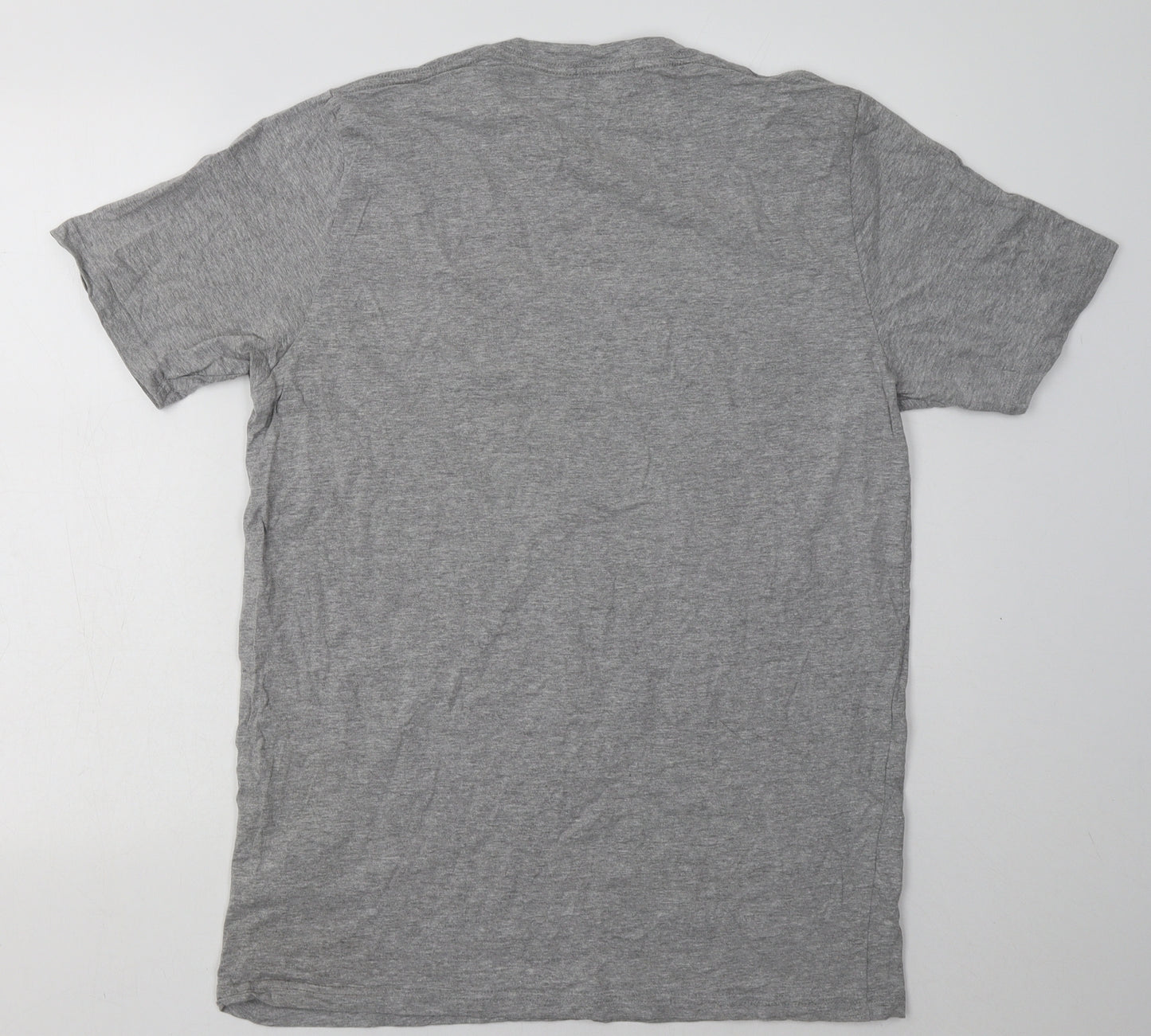 Avenue Mens Grey  Cotton  T-Shirt Size L Crew Neck  - Christmas