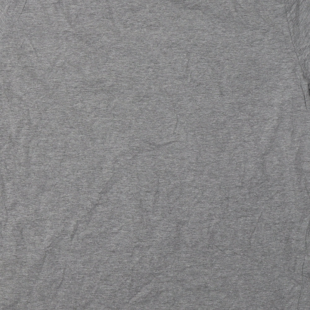 Avenue Mens Grey  Cotton  T-Shirt Size L Crew Neck  - Christmas